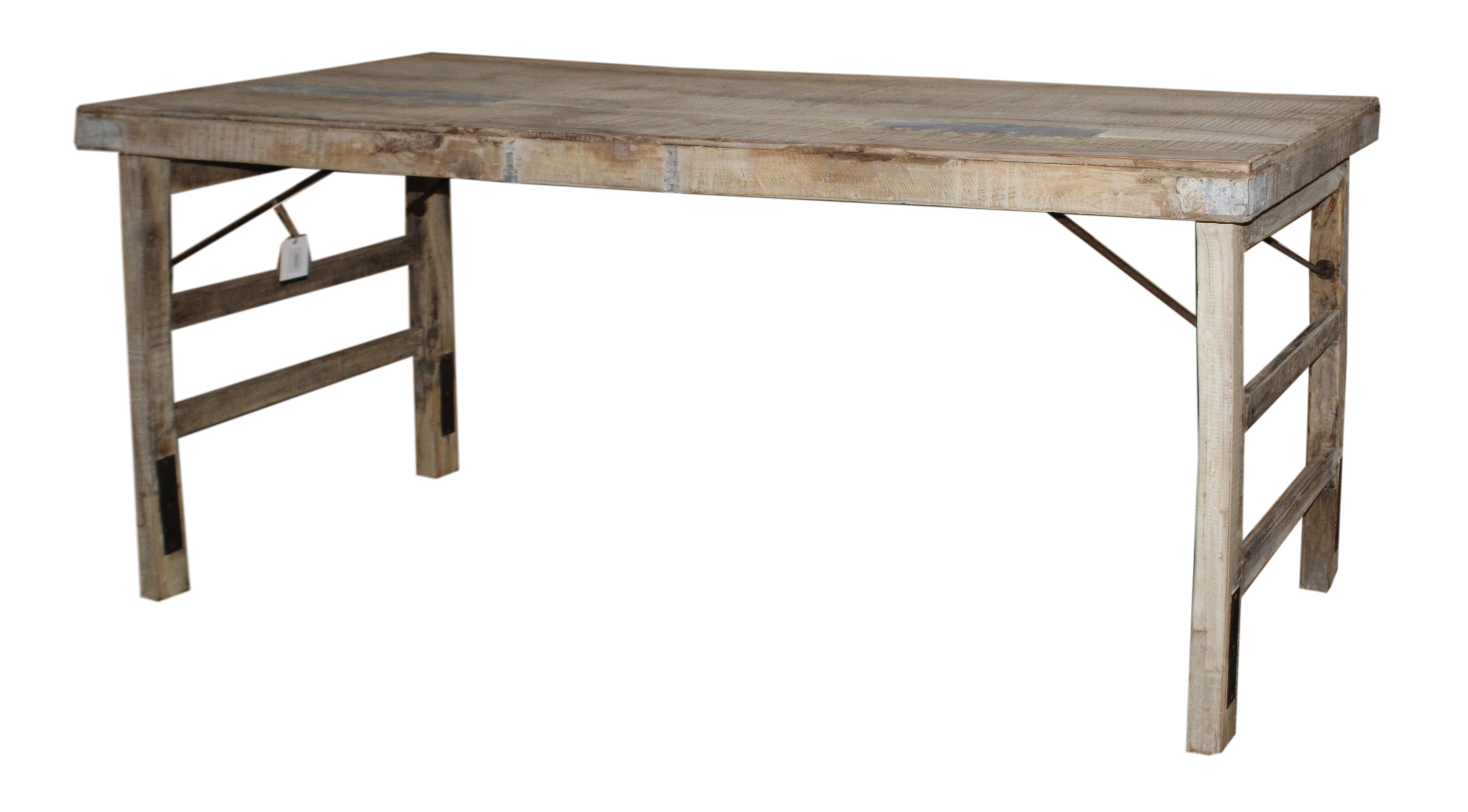 Console pliante ancienne en bois patiné