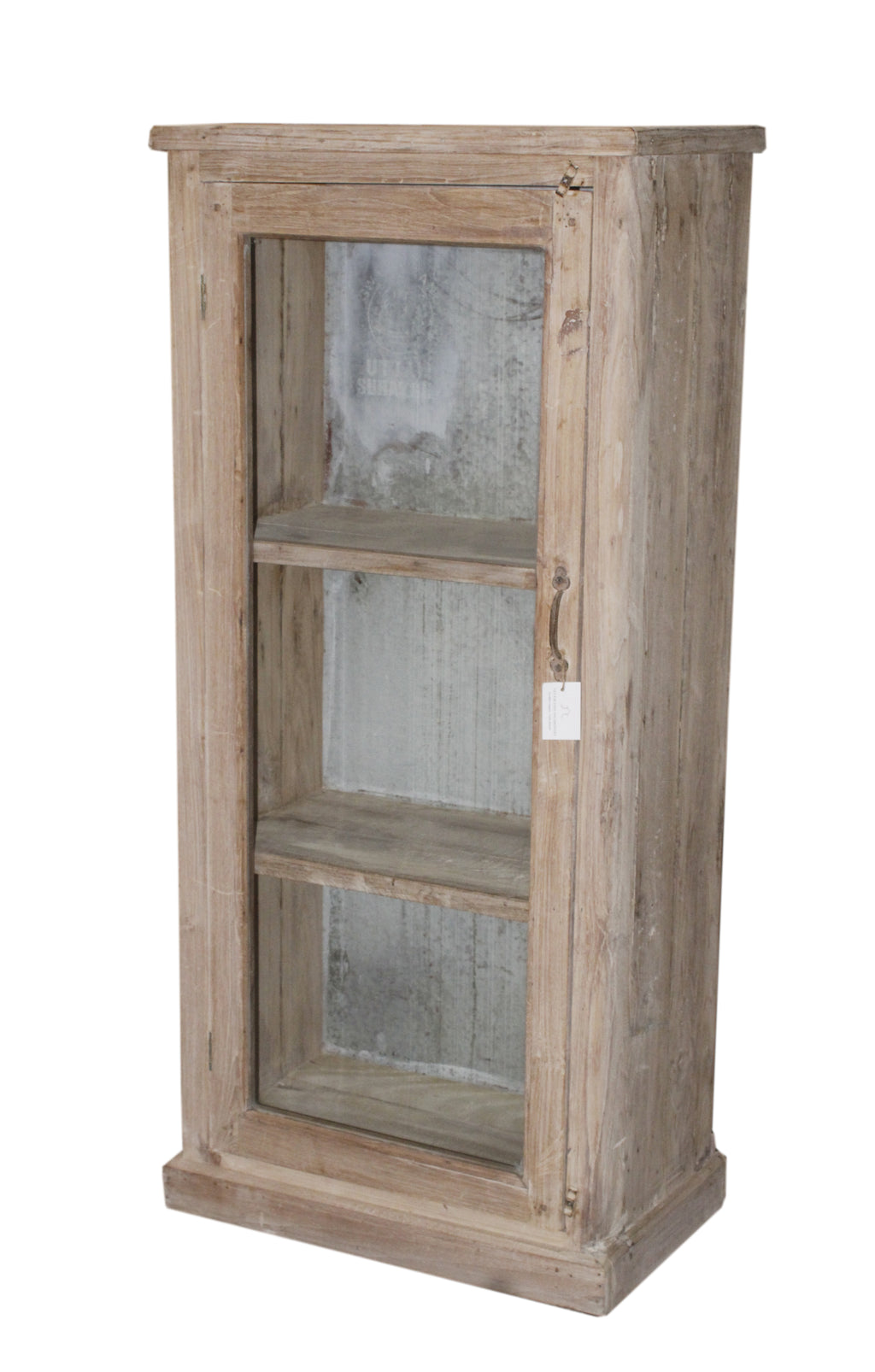 Vitrine ancienne en bois patiné