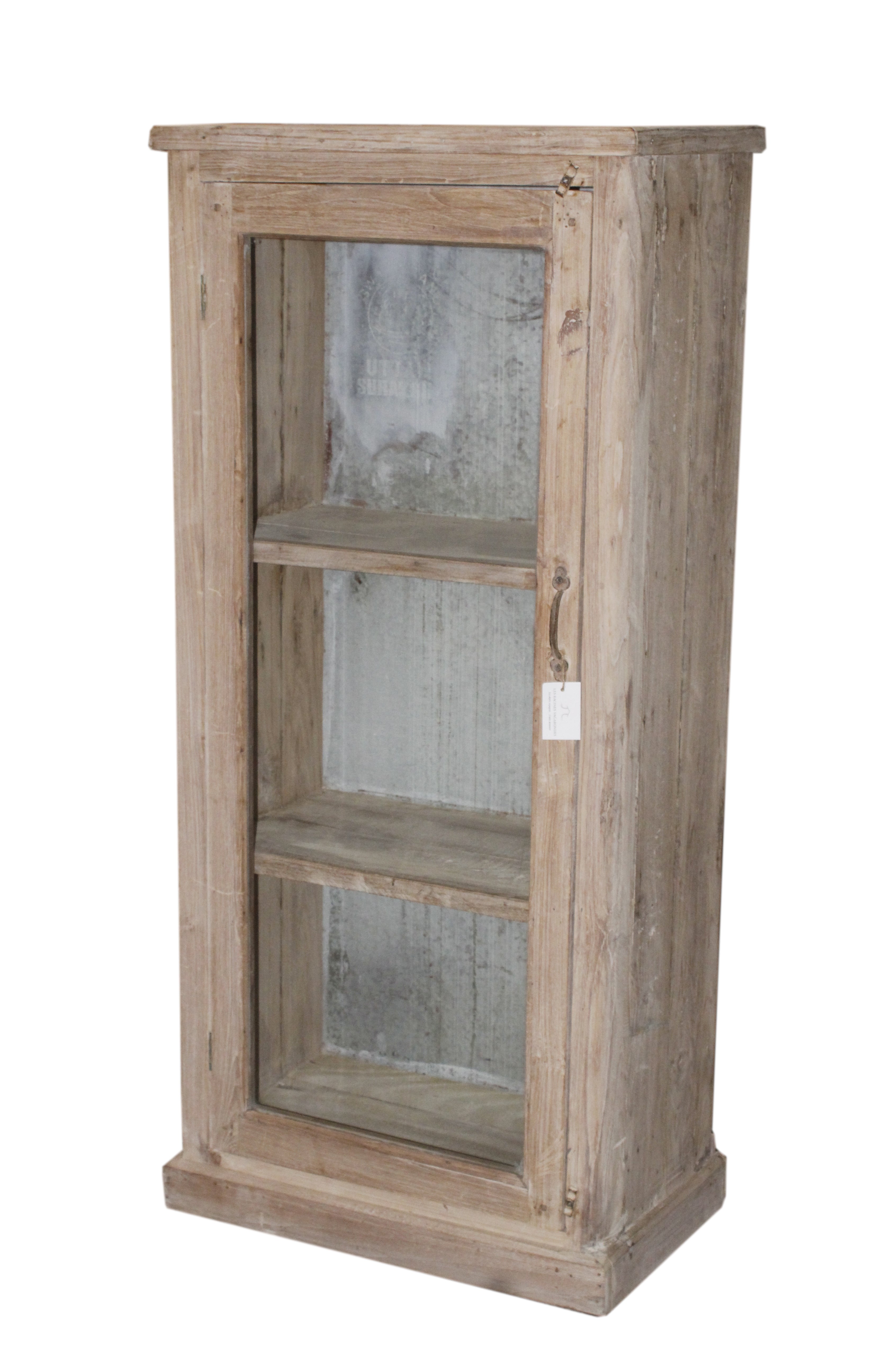 Vitrine ancienne en bois patiné