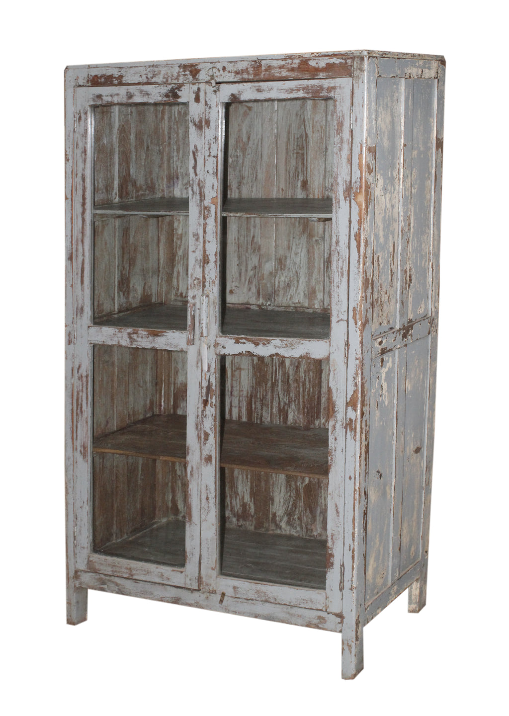 Vitrine ancienne en bois patiné