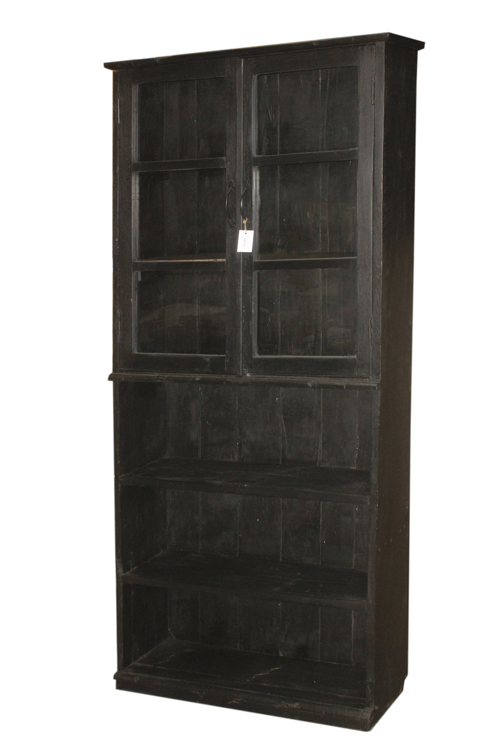 Vitrine ancienne noire en bois