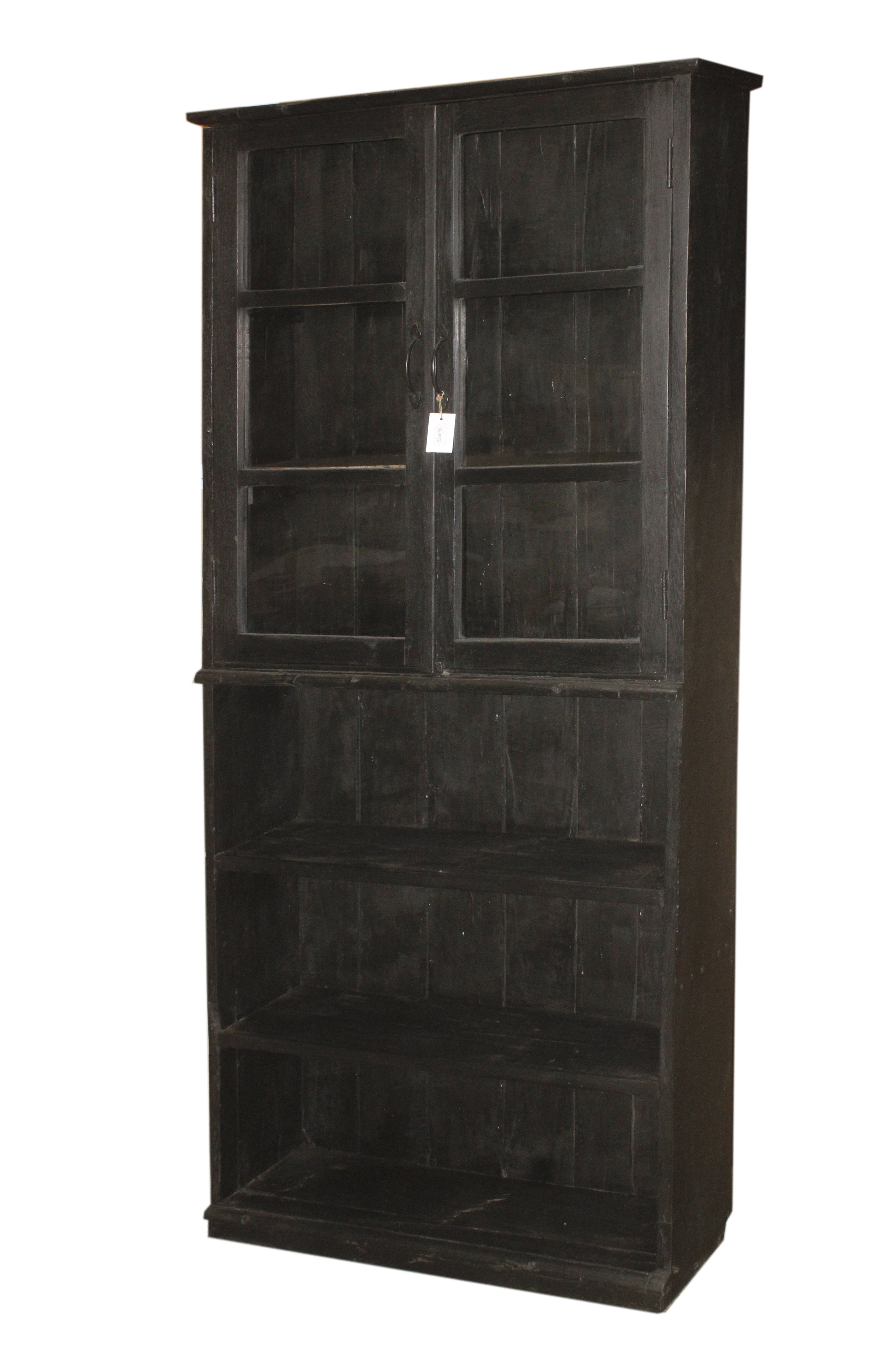 Vitrine ancienne noire en bois