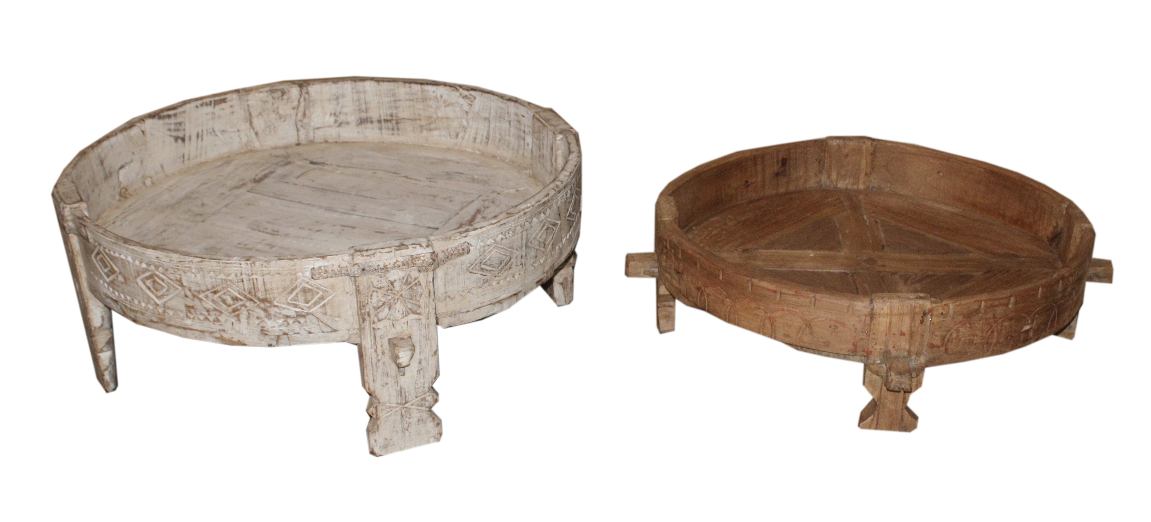 Petites tables basses rondes anciennes