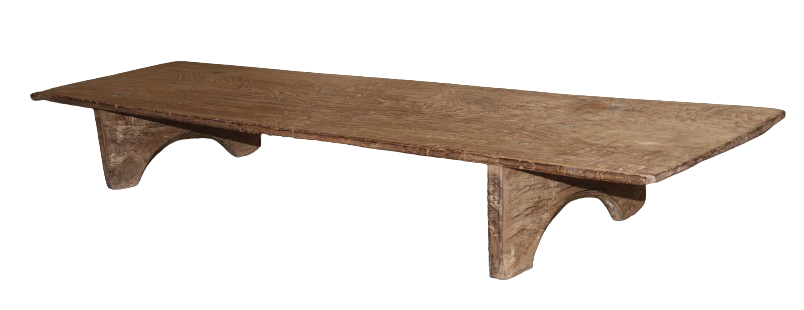 Table Naga ancienne très basse en bois foncé – pièce unique