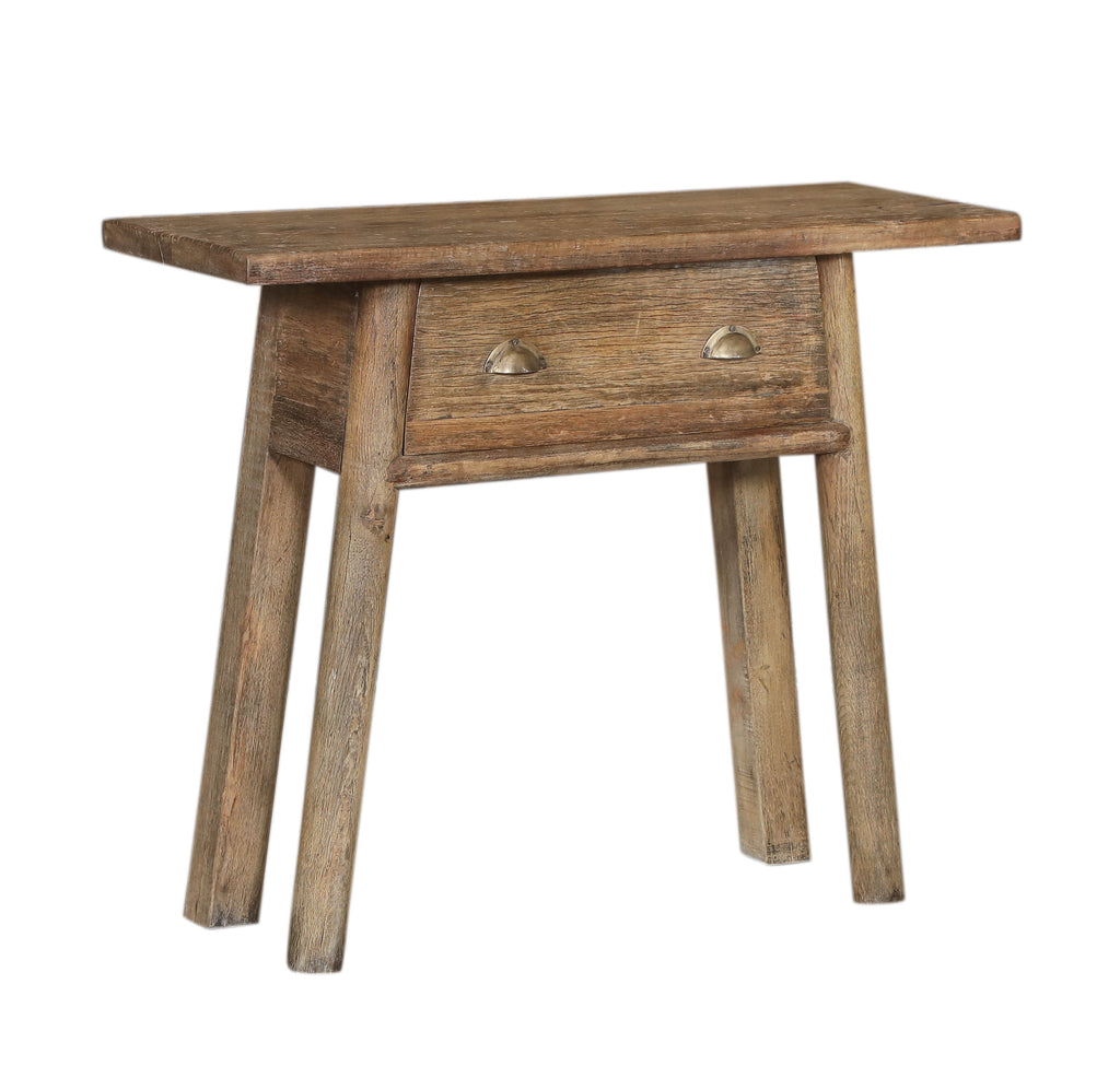 Console ancienne en bois avec tiroir