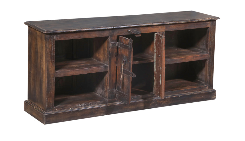 Meuble bas ancien en bois foncé