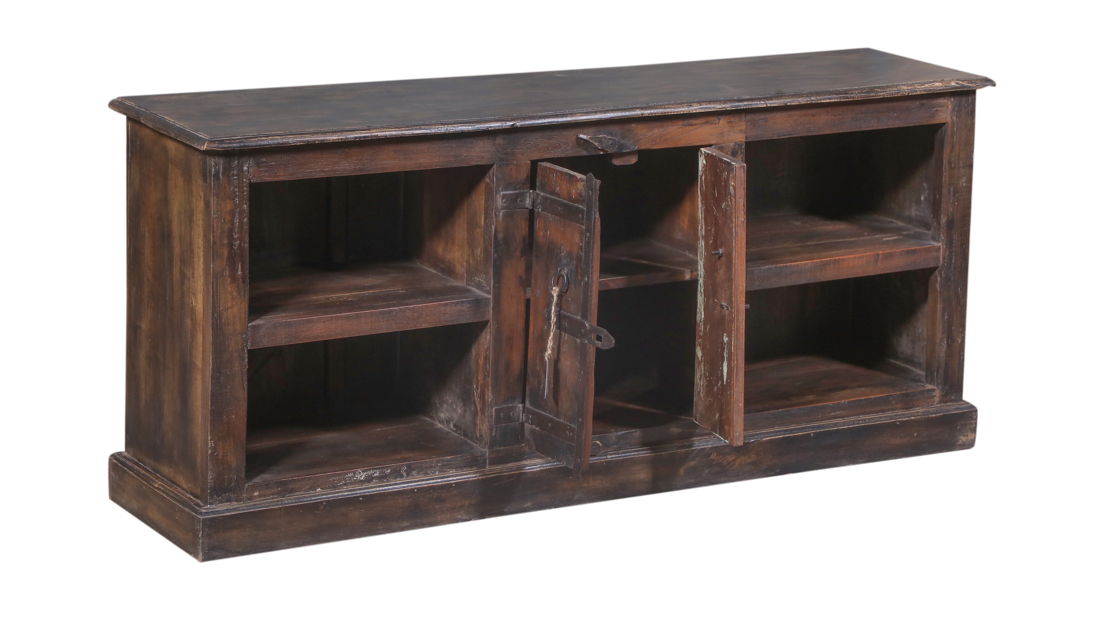 Meuble bas ancien en bois foncé