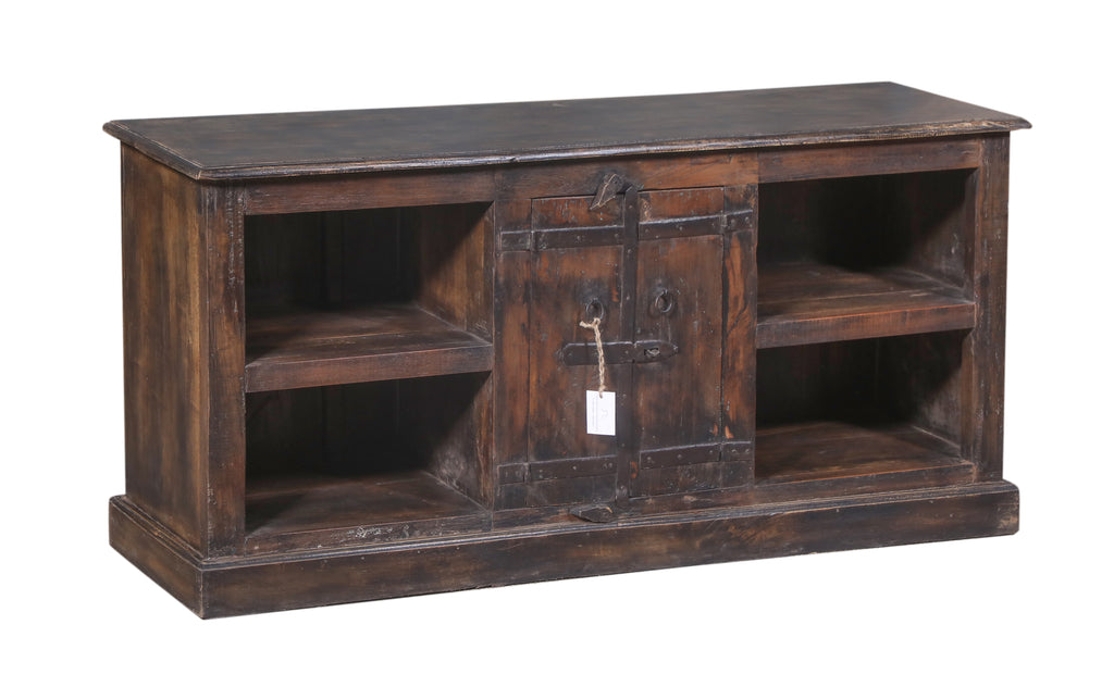 Meuble bas ancien en bois foncé
