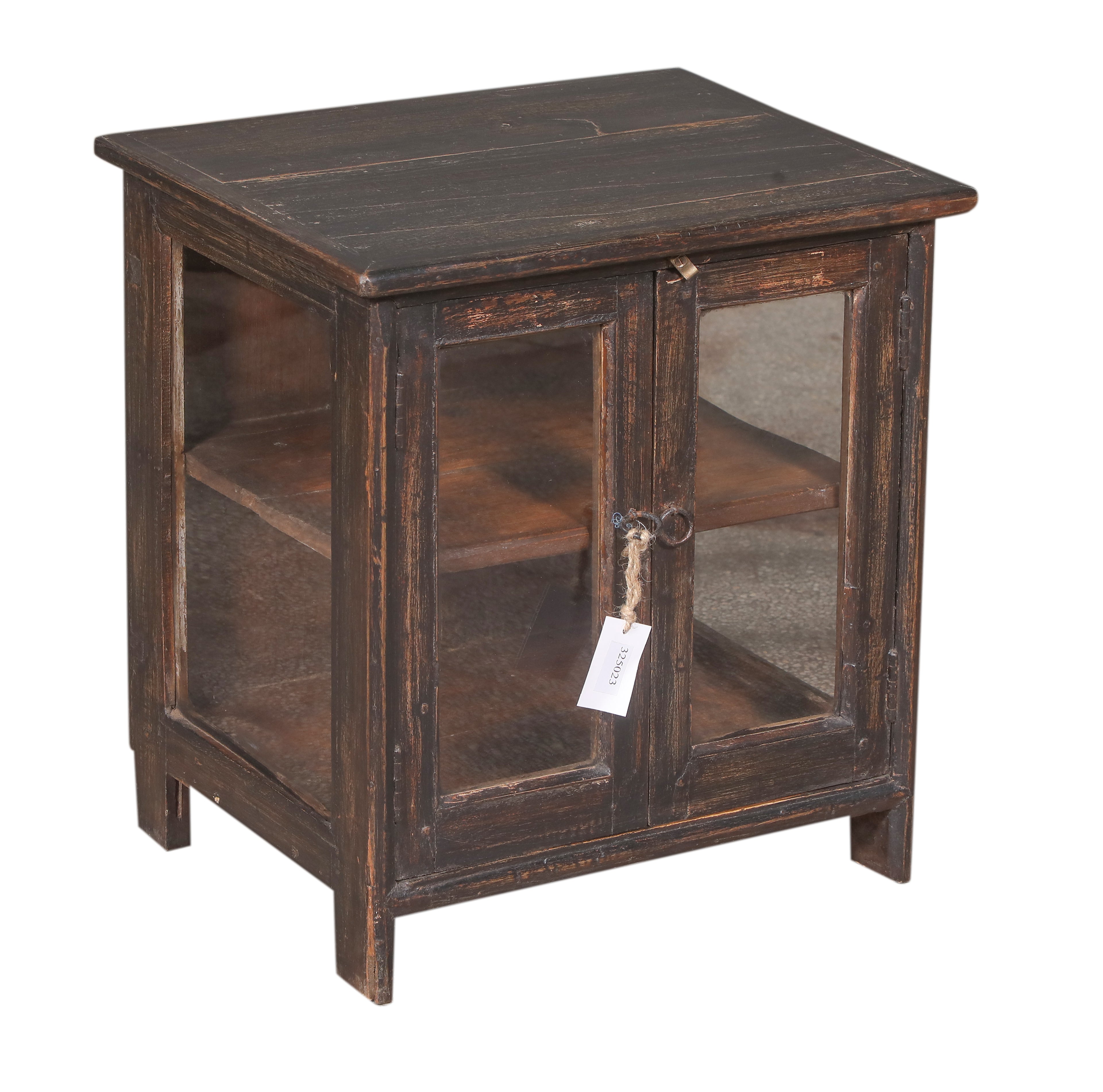 Petite vitrine ancienne en bois foncé