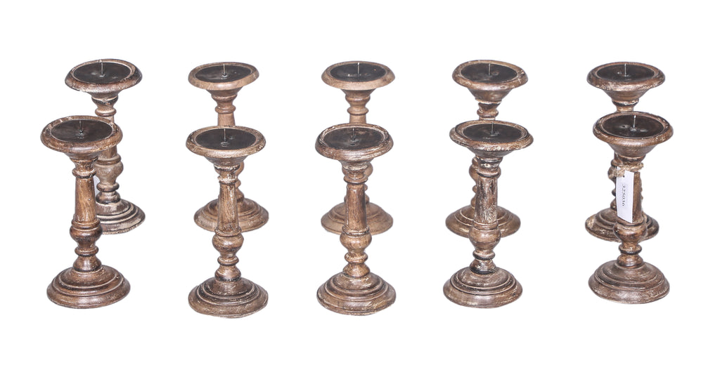 Bougeoir ancien en bois – petit modèle