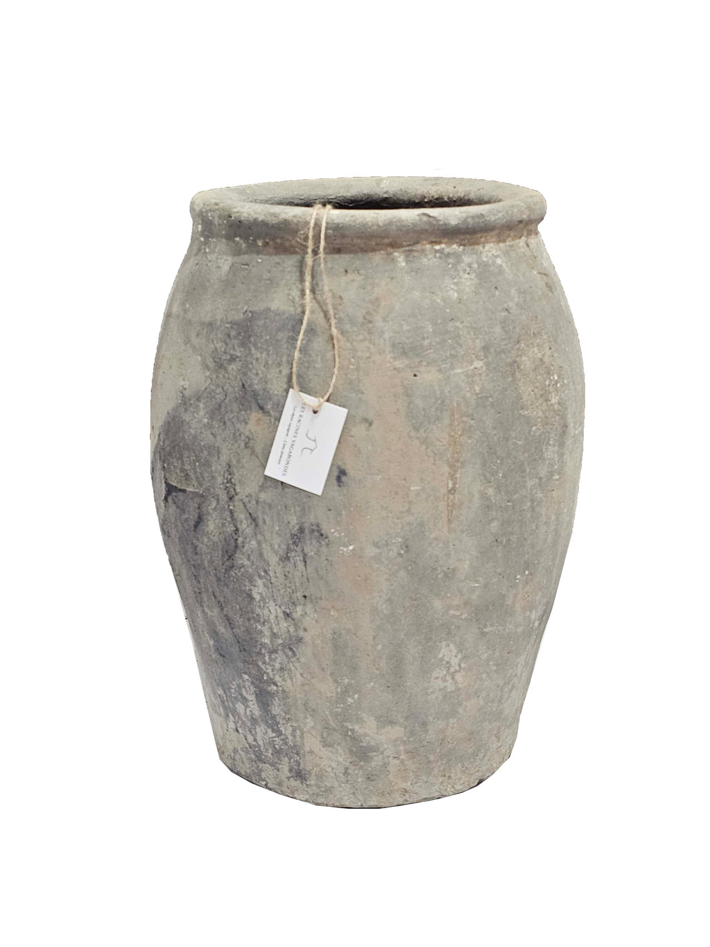 Petit pot ancien blanc patiné