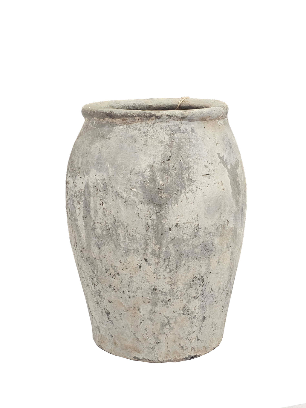 Petit pot ancien blanc patiné