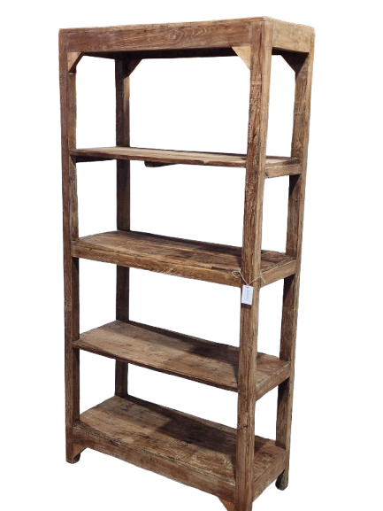 Grande étagère ancienne en bois à 5 niveaux