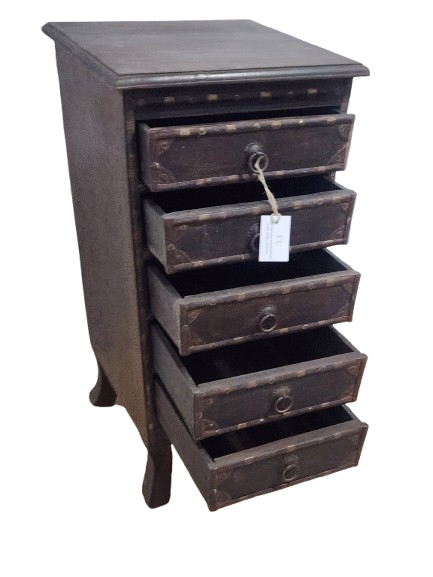 Chiffonnier ancien en bois à 5 tiroirs