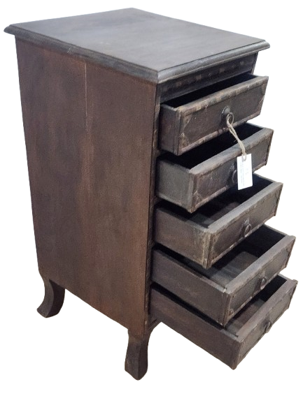 Chiffonnier ancien en bois à 5 tiroirs