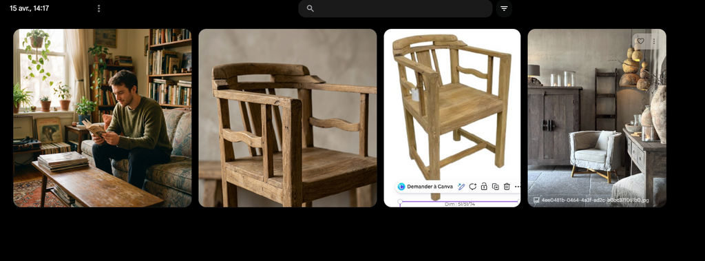 Fauteuil  en bois massif
