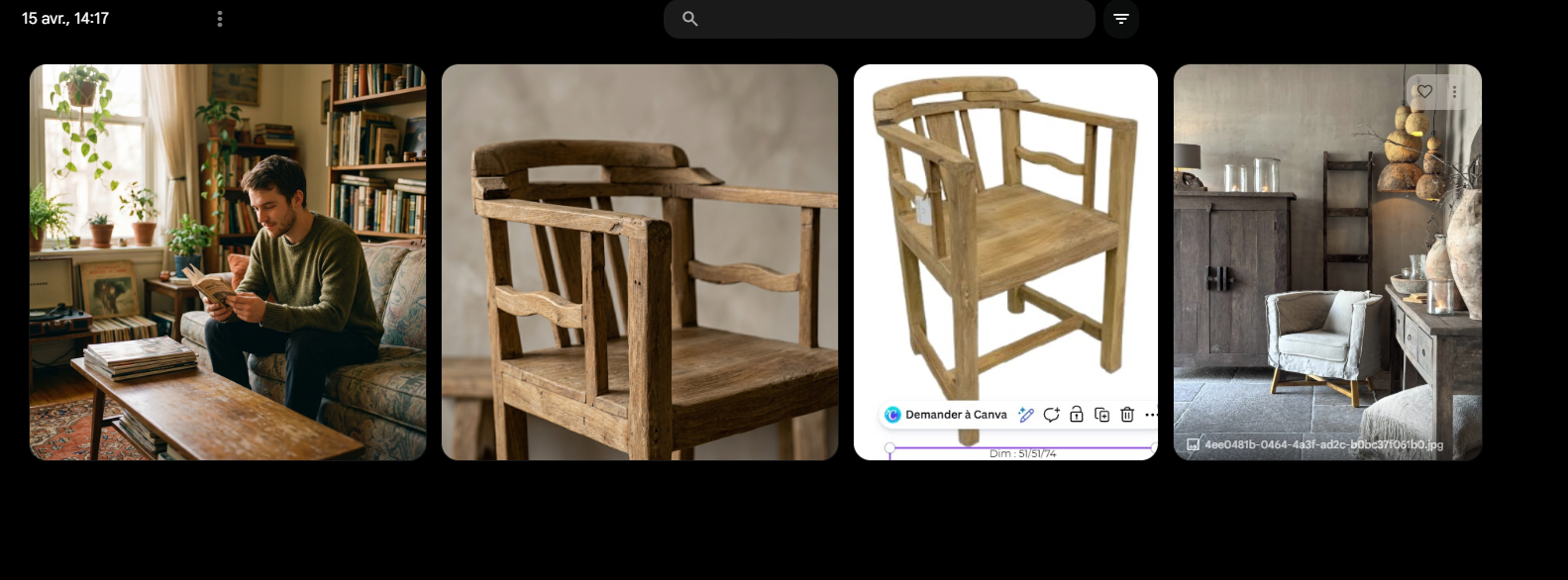 Fauteuil  en bois massif