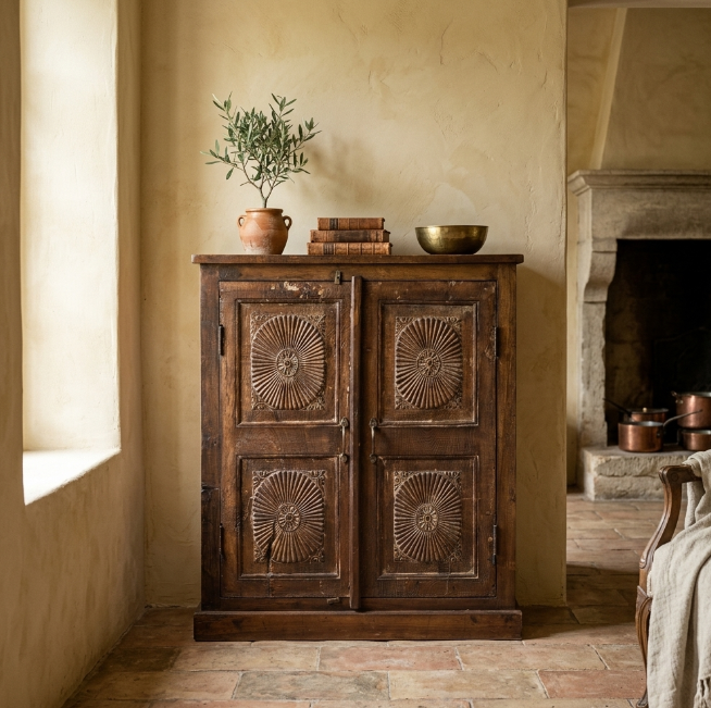Armoire ancienne en bois sculpté