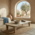 Grande table basse ancienne en bois massif – pièce unique