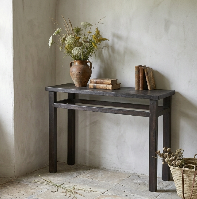 Console ancienne en bois foncé