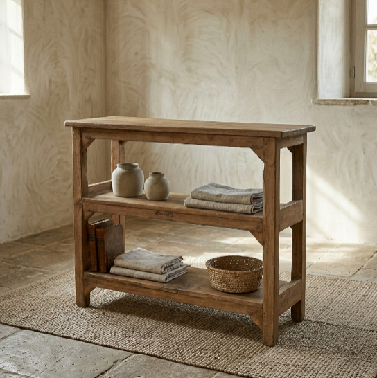 Etagère en bois patiné