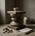 Bout de canapé ancien en bois sculpté – pièce unique