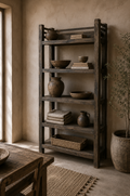 Étagère ancienne en bois foncé