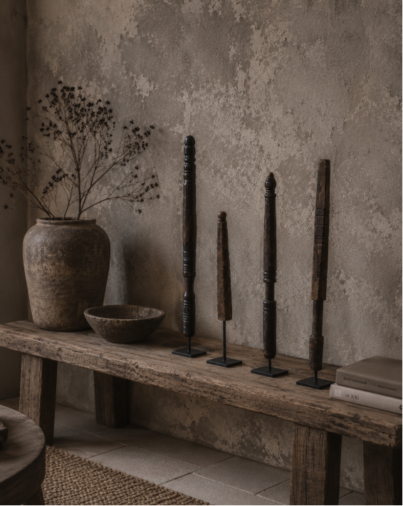 Baratte ancienne en bois sculpté