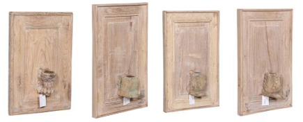 Bougeoir mural ancien en bois