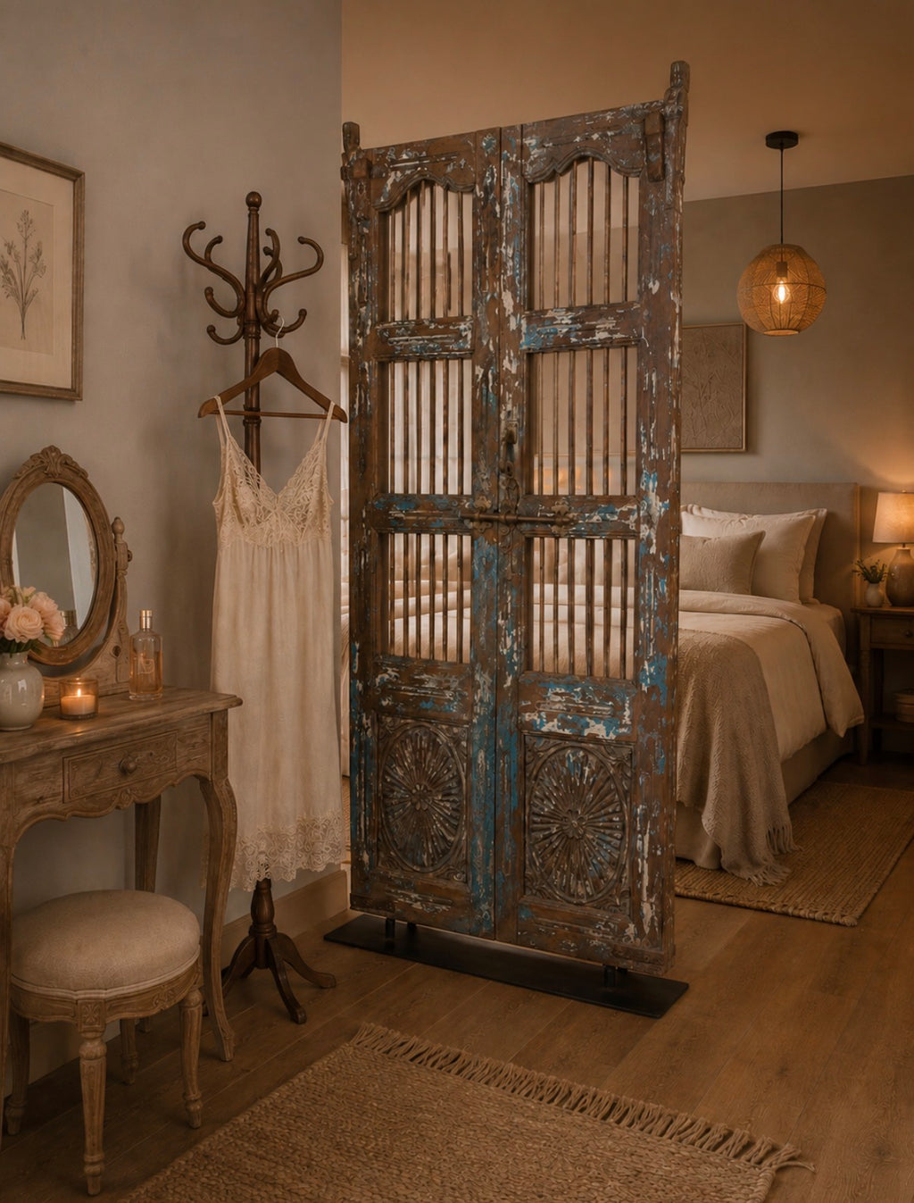 Anciennes portes sur socle